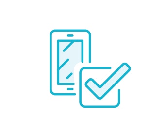 Smartphone and checkbox Icon for Mobile Device Management