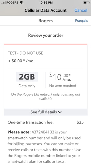 Apple watch hot sale lte rogers